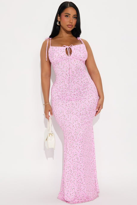 Samantha Floral Maxi Dress - Pink