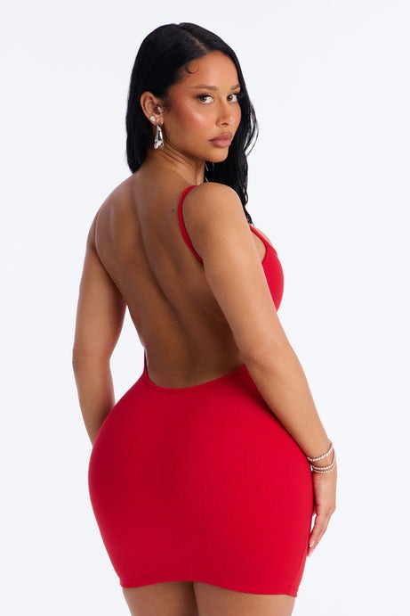 Chelsea Snatched Mini Dress - Red