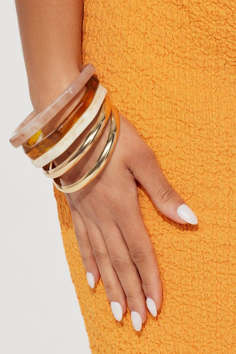 Bali Escape 5 Piece Bangle Set - Nude/combo