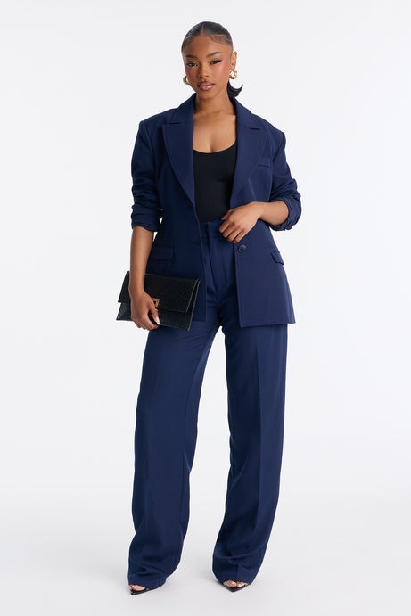 Kendall Hourglass Fitted Blazer - Navy