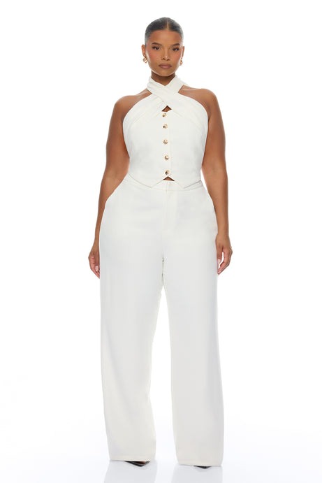 Clarice Wide Leg Pant Set - White/combo