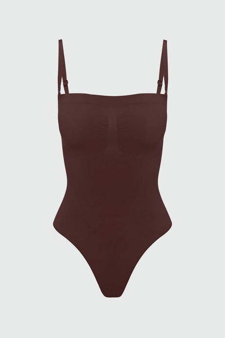 Nova Sculpt Seamless Strong Compression Strapless Thong Bodysuit - Coco