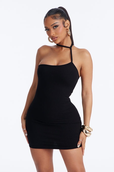 Celine Snatched Mini Dress - Black