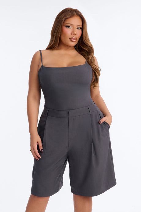 Dylan Bermuda Short Romper - Charcoal