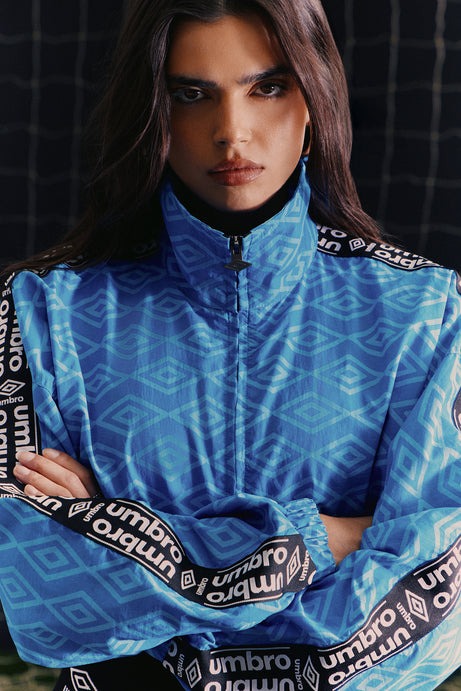 Umbro Windbreaker Rib Waist Zip Up Jacket - Blue/Black