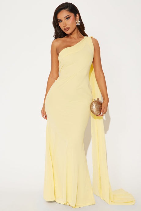 Sarah Chiffon Maxi Dress - Butter Yellow