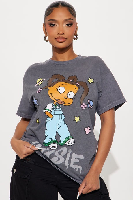 Rugrats Susie Washed Tee - Charcoal