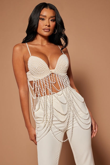 Pearls On Pearls Bralette - Ivory