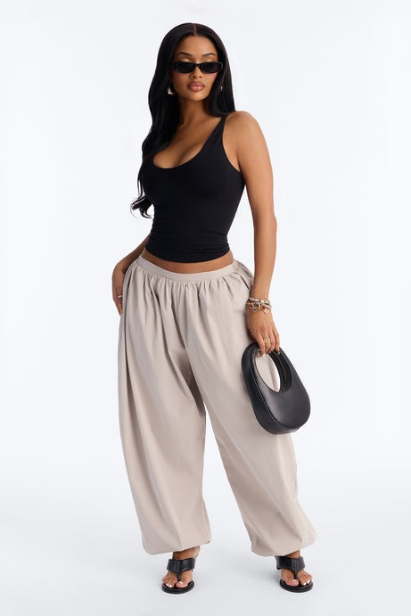 Chill Vibe Balloon Leg Joggers 30â3 - Stone