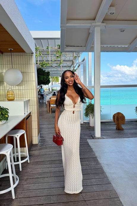 Paige Lace Backless Maxi Dress - Cream