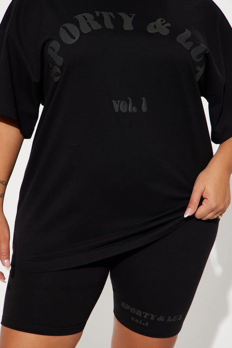 Sporty & Lux Biker Short Set - Black