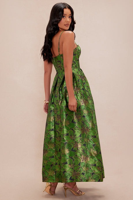 Jessica Jacquard Midi Dress - Green
