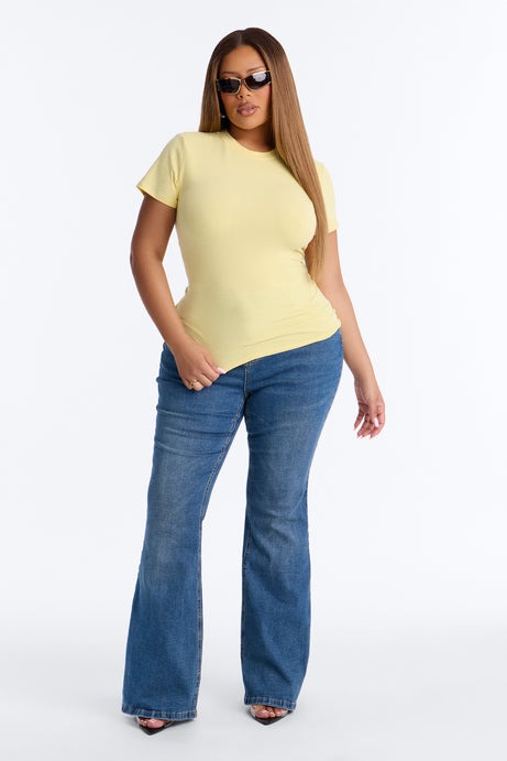 Camilla Classic Fit Crew Neck Tee - Butter Yellow