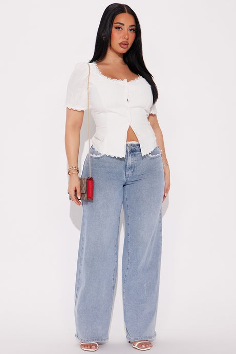 Delicate Love Linen Top - Cream