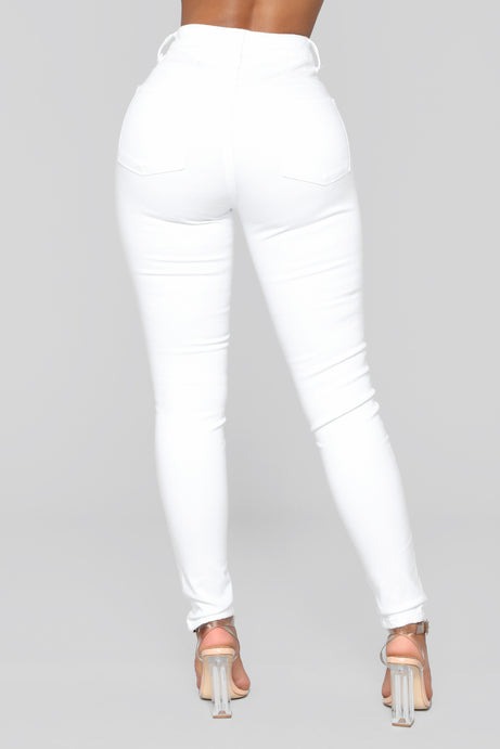 High Waisted Skinnies - White