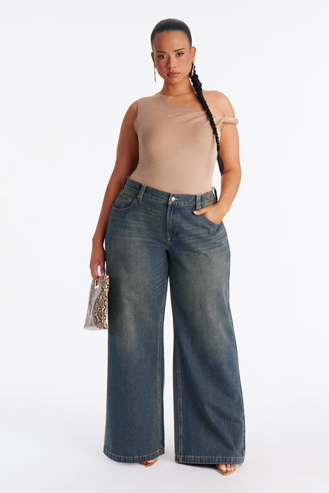 After Hours Low Rise Baggy Jeans - Dark Wash