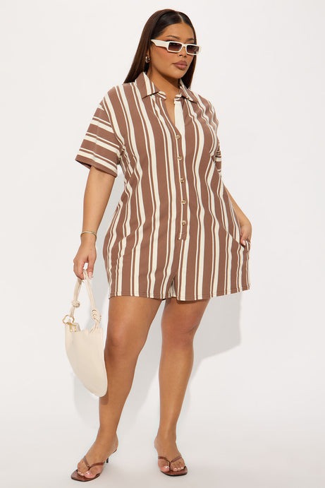 Coastal Romper - Brown/combo