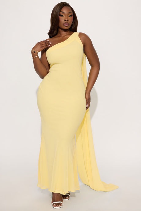 Sarah Chiffon Maxi Dress - Butter Yellow