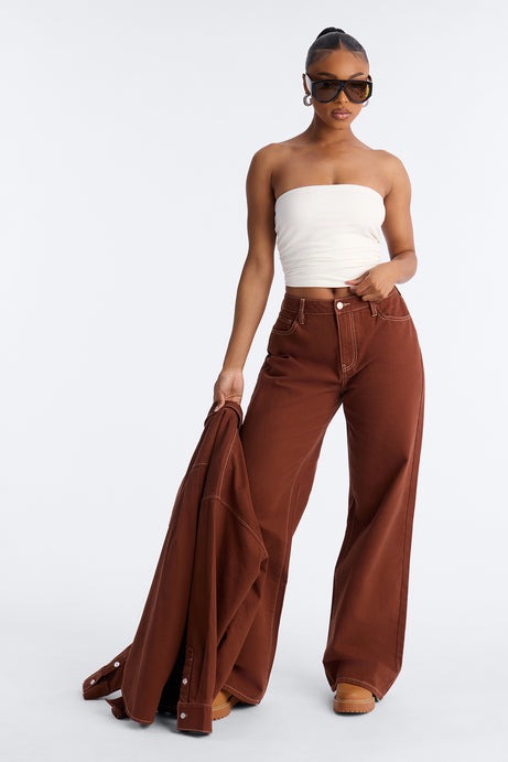 Karissa Double Lined Ruched Tube Top - Off White