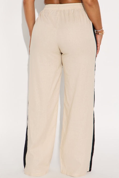 Vacay Is Calling Wide Leg Linen Pant - Khaki