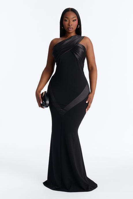 Immediate Yes One Shoulder Gown - Black