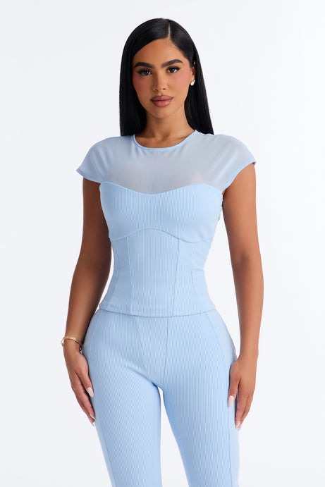 Scarlett Snatched Pant Set - Light Blue