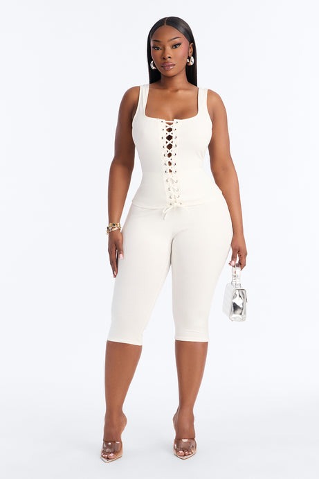 Carina Snatched Pant Set - Off White