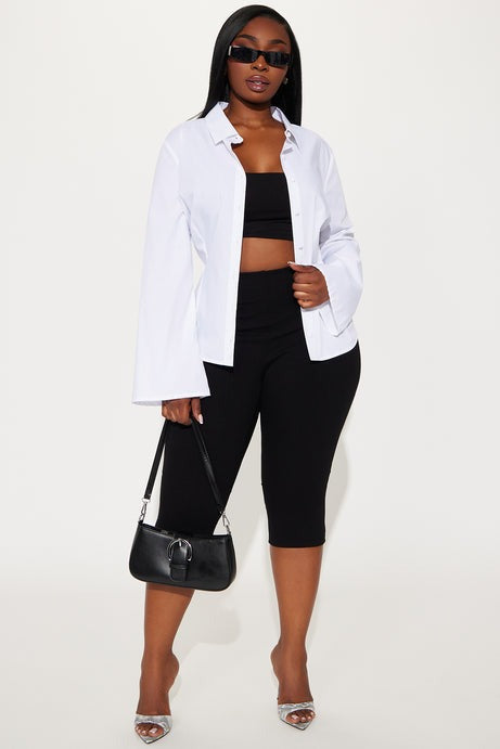 Lena Snatched Capri Pant - Black