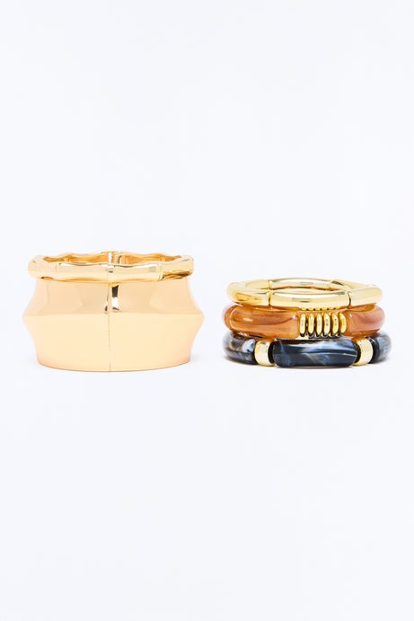 Beach Front 5 Piece Bracelet Set - Gold/combo