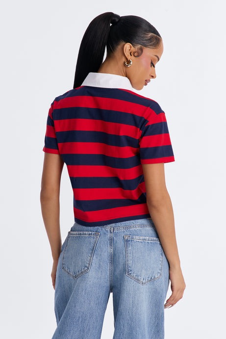 Von Dutch Americana Rugby Stripe Polo - Multi Color