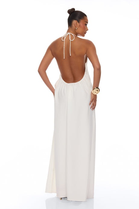 Zelara Backless Maxi Dress - White