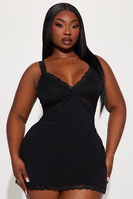 Sultry And Sweet Sleep Cami Dress - Black