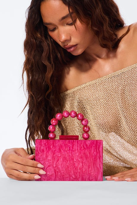 Candy Store Satchel Handbag - Fuchsia