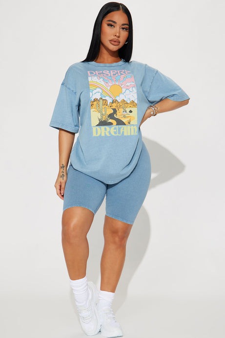 Desert Dream Biker Short Set - Blue