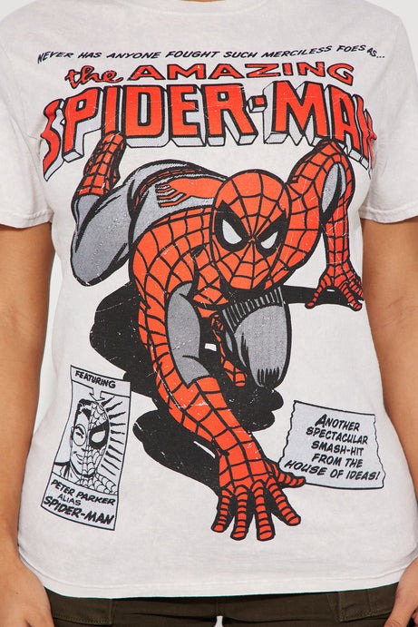 Vintage Amazing Spiderman Washed Tee - White/combo