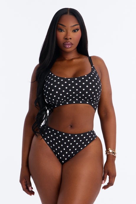 Nova Cotton High Leg Bikini Panty - Black/combo