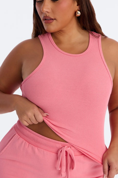 So Chill French Terry Pant Set - Pink