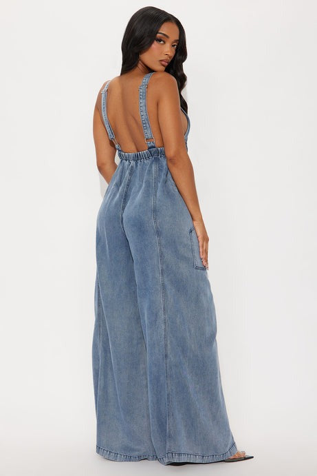 Katarina Washed Jumpsuit - Medium Wash