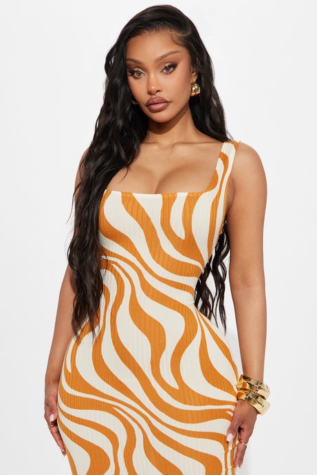 Maisie Maxi Dress - Orange/combo