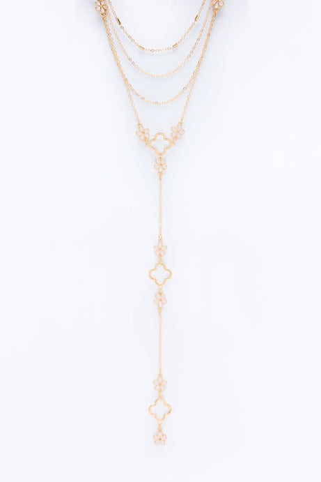 Just My Luck Lariat Necklace - Gold