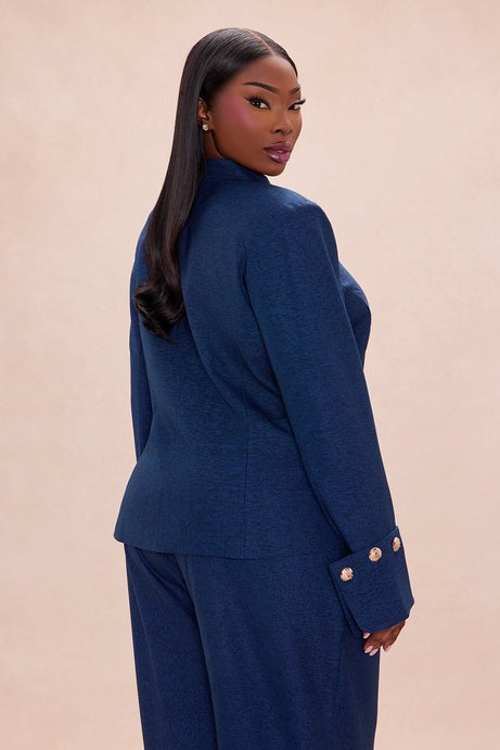 Portia Collared Jacket - Denim