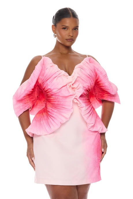 Kaia Pleated Mini Dress - Pink