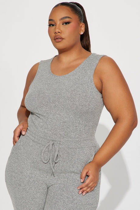 Express Your Style Jumpsuit - Heather Grey