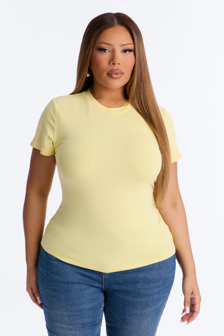 Camilla Classic Fit Crew Neck Tee - Butter Yellow